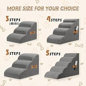 Romrol Dog Stairs Ramp for Beds Couches, Extra Wide Pet Steps with Durable Non-Slip Waterproof Fabric Cover, Dog Slope Stairs for Small Dogs and Cats or Pets Friendly, 3-Tiers,15 Inch Romrol Dog Stairs Ramp for Beds Couches Extra Wide Pet Steps with Durable Non Slip Waterproof Fabric Cover Dog Slope Stairs for Small Dogs and Cats or Pets Friendly 3 Tiers15 Inch
