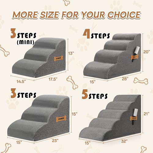 Romrol-Dog-Stairs-Ramp-for-Beds-Couches-Extra-Wide-Pet-Steps-with-Durable-Non-Slip-Waterproof-Fabric-Cover-Dog-Slope-Stairs-for-Small-Dogs-and-Cats-or-Pets-Friendly-3-Tiers15-Inch Romrol Dog Stairs Ramp for Beds Couches Extra Wide Pet Steps with Durable Non Slip Waterproof Fabric Cover Dog Slope Stairs for Small Dogs and Cats or Pets Friendly 3 Tiers15 Inch