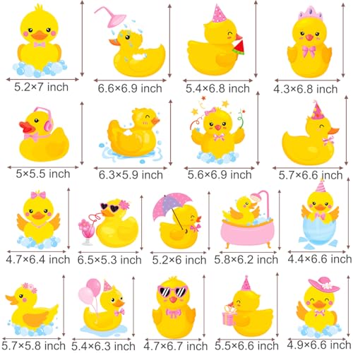 Image of Pink Rubber Duck Hanging Swirls Rubber Duck Birthday Decorations 20PCS Duck Party Hanging Decorations Yellow Duck Ceiling Streamers for Girls Duck Themed Baby Shower Supplies