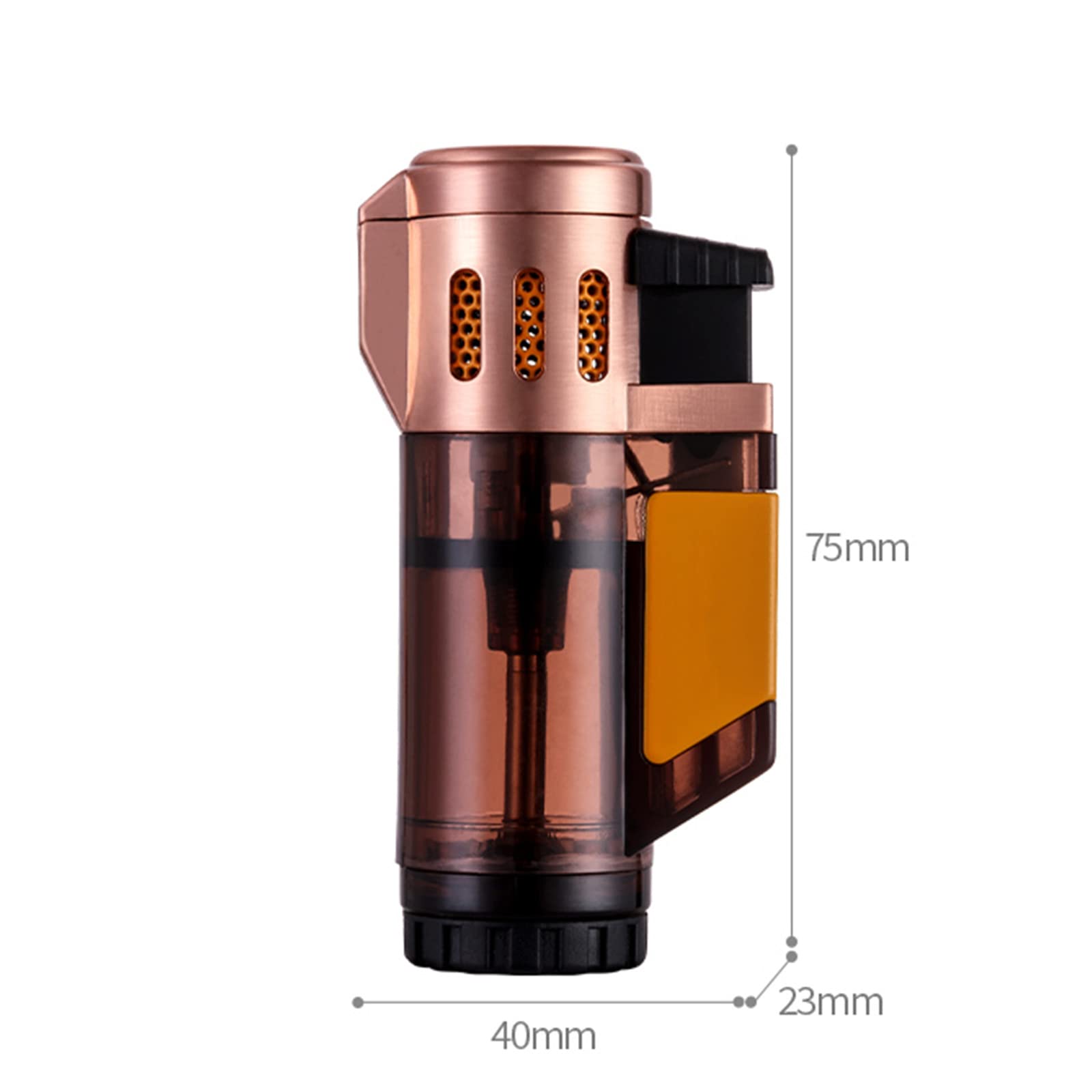 Encendedor Triple Jet Torch, Encendedor a Prueba de Viento, Encendedor de Gas Inflable Turbo, Tanque de Gas Transparente de Butano, Encendido de Cigarrillos