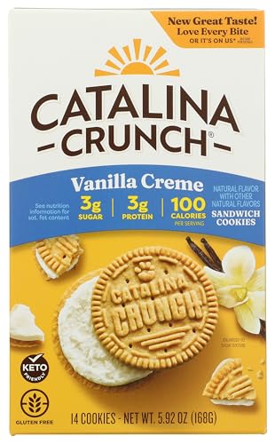 Image of Catalina Crunch Vanilla Creme Sandwich Cookies, 5.9oz (14 cookies) | Low Carb, Low-Sugar, Keto Snacks