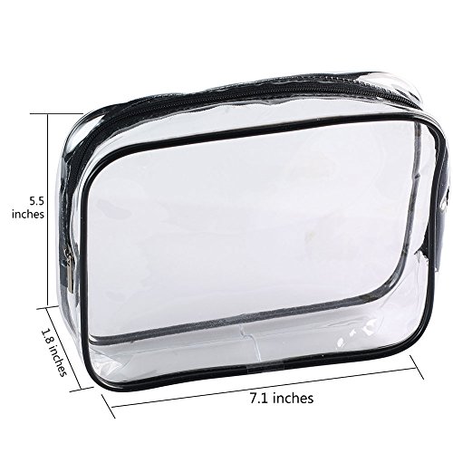 Clear Carry-On Travel Toiletry Bag TSA 3 1 1 Airline Quart Bag 1 Quart Sized with Zipper for Men and Women 1 Pack3