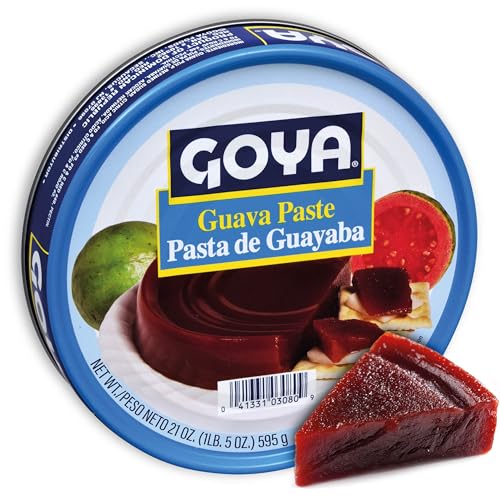 Guava Puree Paste by Goya, Guava Jelly for Breakfast Pastries, Guava Concentrate Jam Made With Guava Pulp, Pasta de Guava, Latin Cooking and Baking Kitchen Staple, 21 oz Can