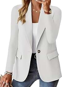 Jaqueta casual de escritório de manga comprida com design personalizado, blazer feminino de botão único, terno macio, uso diário