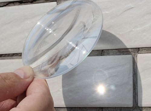 Jskxyy 80Mm 40~ Round Optical Pmma Plastic Solar Fresnel Condense Focal Length Projector Plane Magnifier,Solar Concentrator(80Mm)
