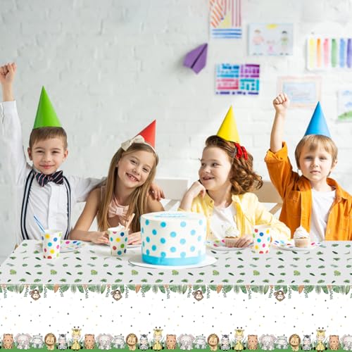 Miniatura 4 de 2 Piezas Jungla Safari Animales Mantel,Mantel De Animales De La Selva,Fiesta Safari Decoración Mantel De Cumpleaños,Para Niños Niñas Suministros De Fiesta De Cumpleaños