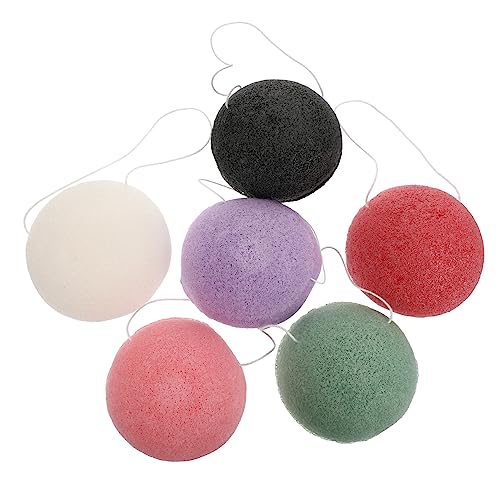 IWOWHERO 6 Piezas Esponja Esponja Facial Esponjas Bocanada De Cara Esponja Vegetal Limpiador Suave Limpieza Facial Piel Quitando Limpieza De La Cara Lavar Esponja De Lufa