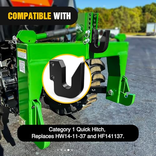 Image of Nilight Quick Hitch Top Hook for Cat 1 Fit for Harbor Freight Tow Hook Up 3 Point Quick Attach Category Black Powder Coated Replaces HW14-11-37 and HF141137