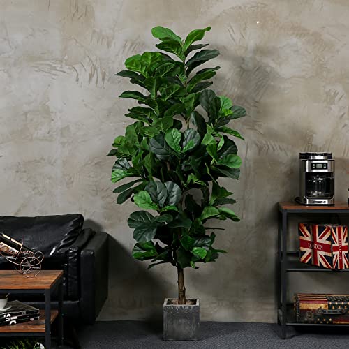 Floworld FLFT185 Fiddle Leaf Fig Tree 6Ft Tall Artificial Tree In Plastic Pot Fake Ficus Lyrata Plants With 184 Decorative Fiddle Leaves Faux Fig Trees For Home Office Living Room Decor Indoor Outdoor thumb #6