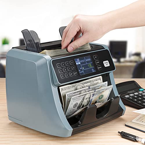 𝗠𝗨𝗡𝗕𝗬𝗡 Imc05 Money Counter Machine, Count Value Of Bills, Uv/Ir/Mg/Dd Detection, Add With Batch Mode Cash Counting Machine, Vertical Design Prevent Fly Bills, Lcd Display, 1200 Bills/Min Speed #TOP7