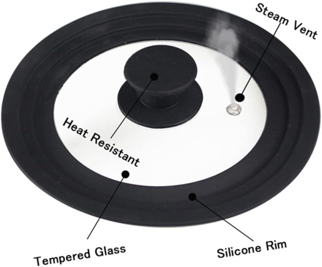 3個 多目的蓋 リムクリップ パン 手や火傷に安全なポット フライ 多機能サイズ ブラック クッキングカバー レッド ユニバーサルビ