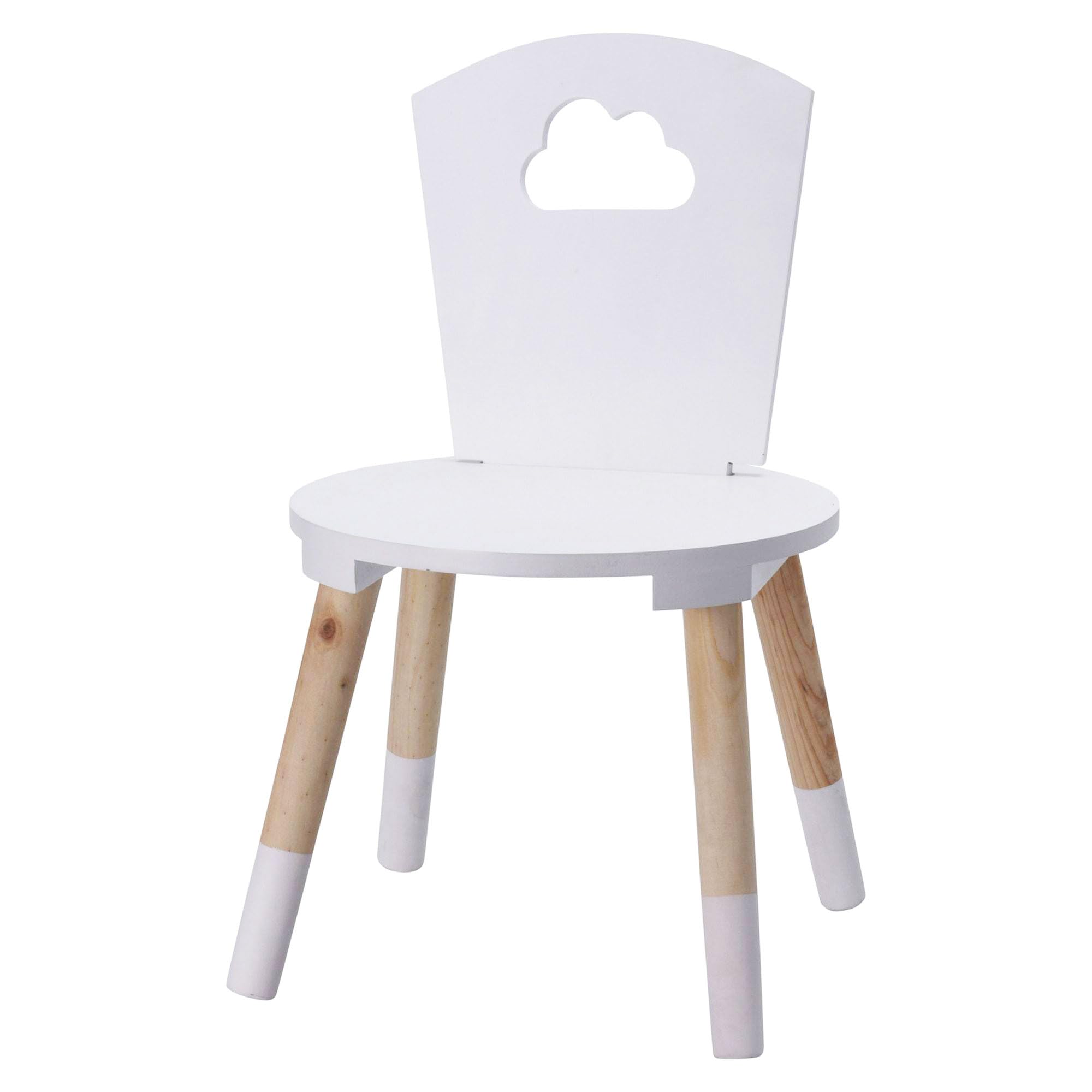 WELL HOME - Silla infantil en madera color blanco 32x32x50cm