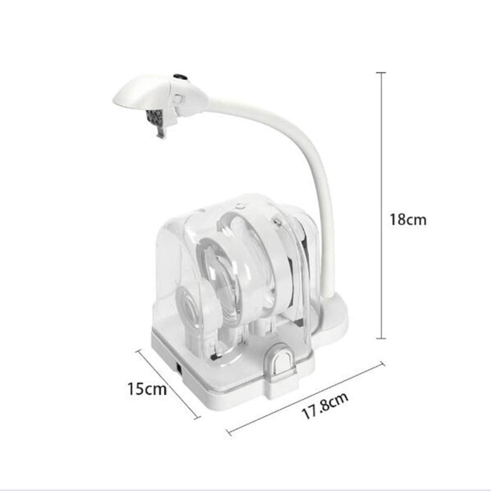 Lente d'Ingrandimento Portatile 2 in 1 e Lampada da scrivania con Luce a LED - Lente d'Ingrandimento da Tavolo a Mani libere per Lettura, Hobby, Artigianato, banco da Lavoro 2x/5x/16x a, Lente