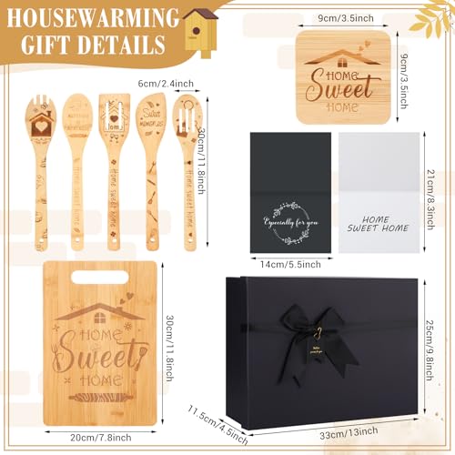 Set de regalos para nuevo hogar con tabla de bambú y accesorios miniatura 3