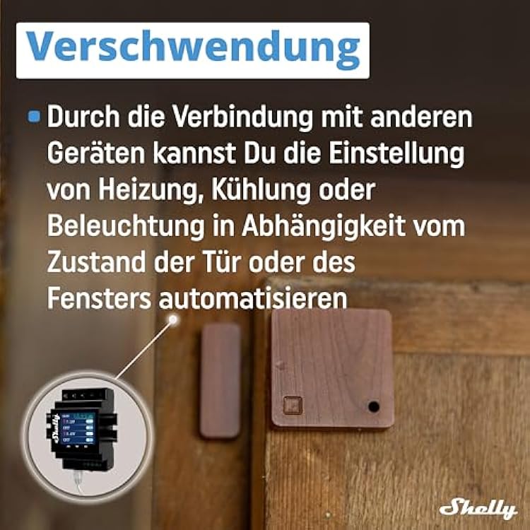 Shelly Blu Door/Window Brown | Bluetooth Operated Sensor | Home Automation | iOS Android App | Alexa & Google Home Compatibility | Lux and Tilt Angle Measurement | Set Custom Activation Scenes