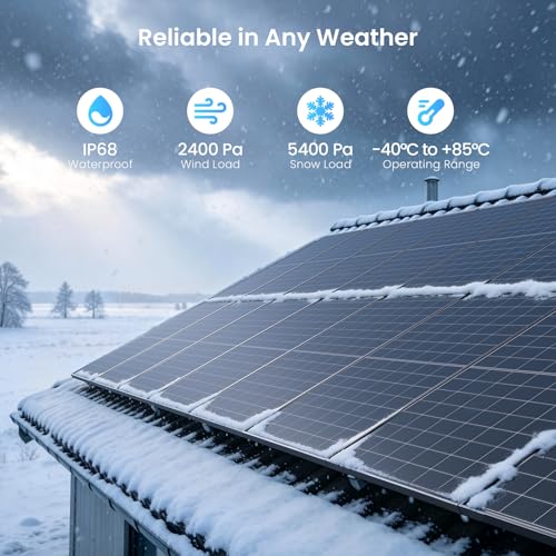 Image of 450W Bifacial Solar Panel, N-Type 16BB Solar Cells | Up to 25% High Efficiency, Anti-Shade Dual-Module Design, Double-Glass Construction, for Home Rooftops, RVs, and Off-Grid