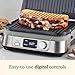 Cuisinart Electric Griddler FIVE Countertop Grill, Enjoy 5-in-1 Functions Including Panini Press, LCD Display, Wide Temperature Range, and Sear Function, Nonstick Plates, GR-5NAS, Stainless Steel