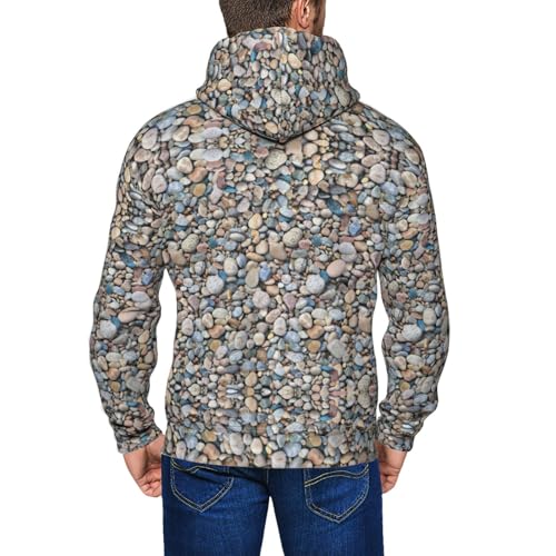 Sweat à capuche manches longues imprimé galets style décontracté - 5