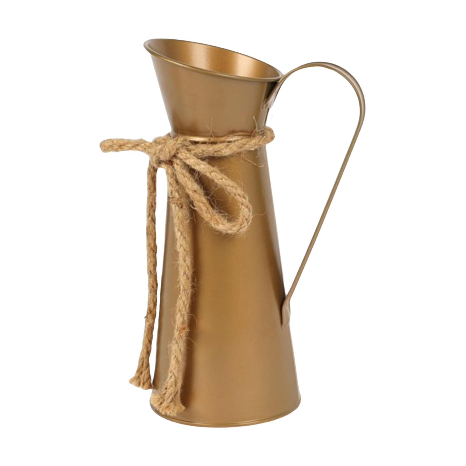 Metal Pitcher Vases with Twine Bowknot Embellishment Milk Pots Vessel for Farmhouses Wedding Table Decorations Shabby Metal Pitcher Vases