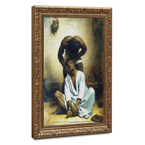 Impression sur toile Le barbier de Suez 1876 décoration murale avec châssis en bois