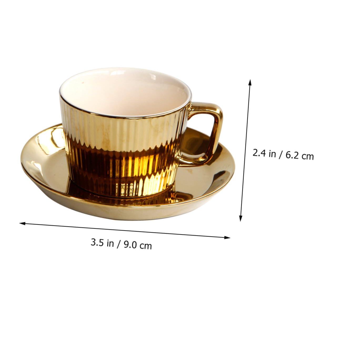 Tasse à Café en Céramique Blanche avec Soucoupe 250ml Élégante pour Maison et Restaurant, Set Pratique et Raffiné pour Boissons Chaudes