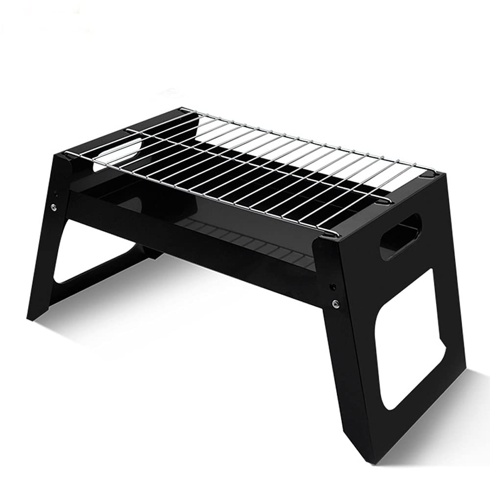 Stufa per Barbecue Pieghevole Portatile 2-5 Persone Stufa in Acciaio Nero a carbonella Campo all'aperto Spiedini per Barbecue alla griglia Barbecue Strumento per griglia Fai-da-Te