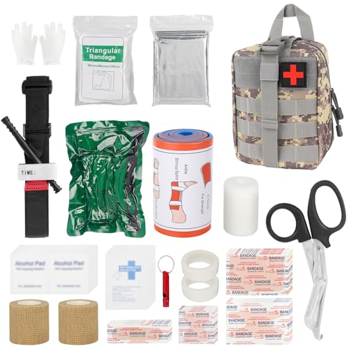 Mineup Botiquin de Primeros, 54 Piezas Tactico First Aid Kit Militar, Kit de Primeros Auxilios Táctico,Bolsa de Emergencia, Botiquin Coche para Coche, Camping, Mochilero, Senderismo