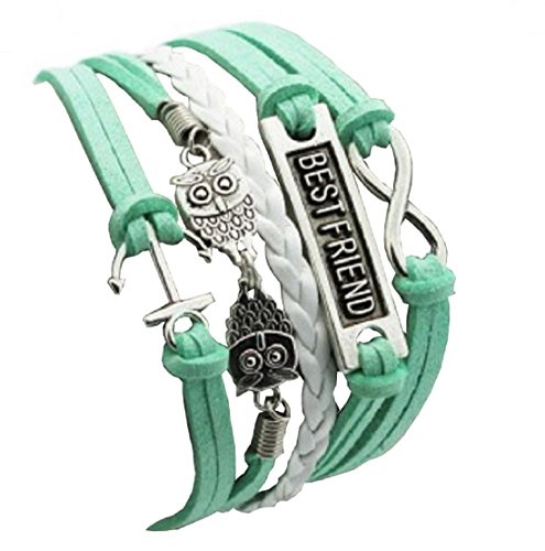 Verde Acqua - Bianco - Bracciale Multifilo con