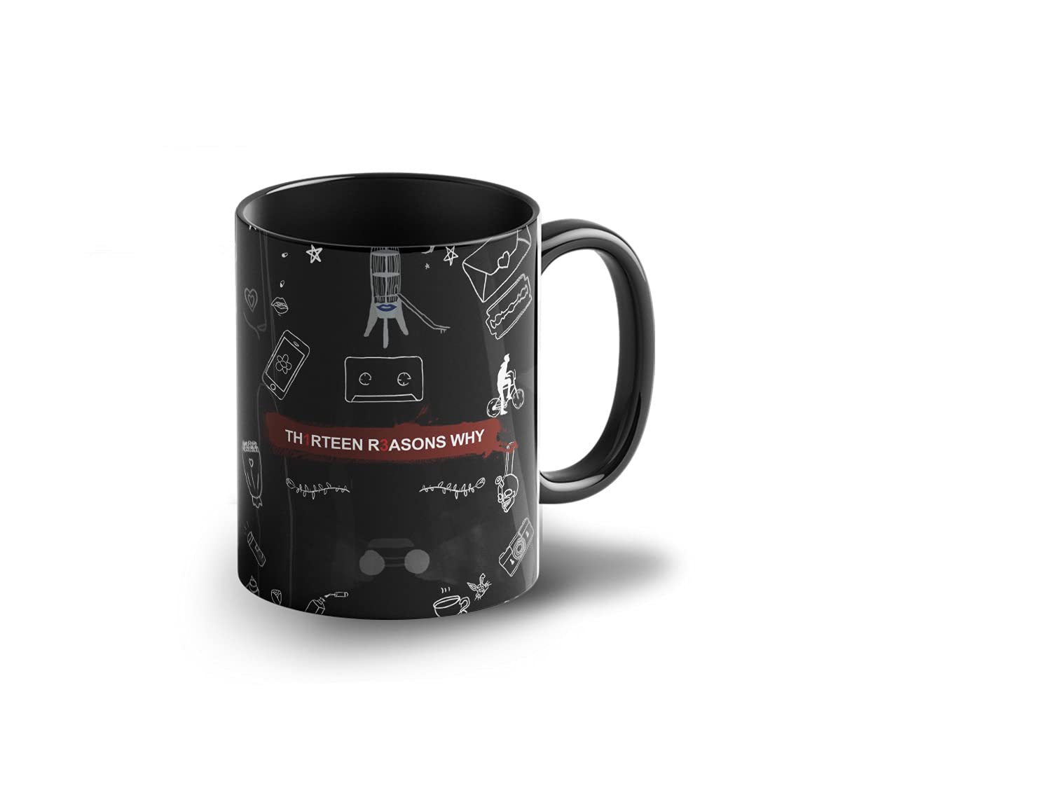 Lightning Hammerz 13 Reasons Why Netflix Series Coffee Mug with Print | Thirteen Reasons Why Hannah Printed Mug |330ml Microwave & Dishwasher Safe