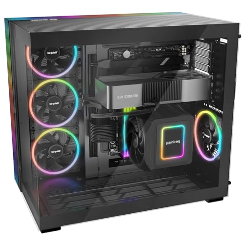 Image of be quiet! Light Base 900 DX Black PC Case, Fully Windowed Front and Side | Dual Chamber, ARGB LED Strip, Mid Tower Gaming, Inverted and Horizontal Layout Customizable, E-ATX Motherboard Compatible