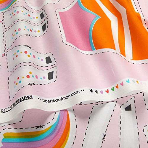 Kaufman Magical Rainbow Unicorns Dolls 24In Panel Rainbow Quilt Fabric #TOP1