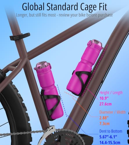 MYFOREST Isolierte Fahrrad-Trinkflasche, geruchsneutraler, 700ml Kombi-Set – Ansicht 4