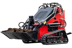 380T Mini Skid Steer Loader, Compact Walk Behind Skid Steer with Bucket...