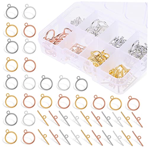OSALADI Caja para Fabricación de Joyas Conectores de Anillo T para Collares Usar y Resistente para Proyectos de Manualidades