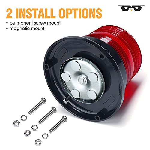 Lumenix Red Led Beacon Light, 12-24V 40 Led Warning Flash Beacon Light With Magnetic For Emergency Vehicle Forklift Truck Tractor Golf Carts Utv Car Bus Boat #TOP3