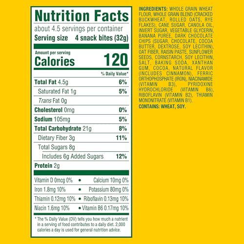 belVita Energy Snack Bites, Banana, Dark Chocolate and Sunflower Seed, 5 oz - Image 3