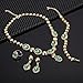 MOOCHI Gold Plated Green Beads Necklace Earrings Jewelry Set