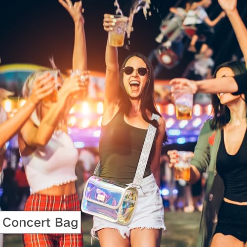 Image of PACKISM Clear Bag for Stadium Events - Clear Purses for Women Transparent Crossbody Messenger Bag for Concerts Game Day