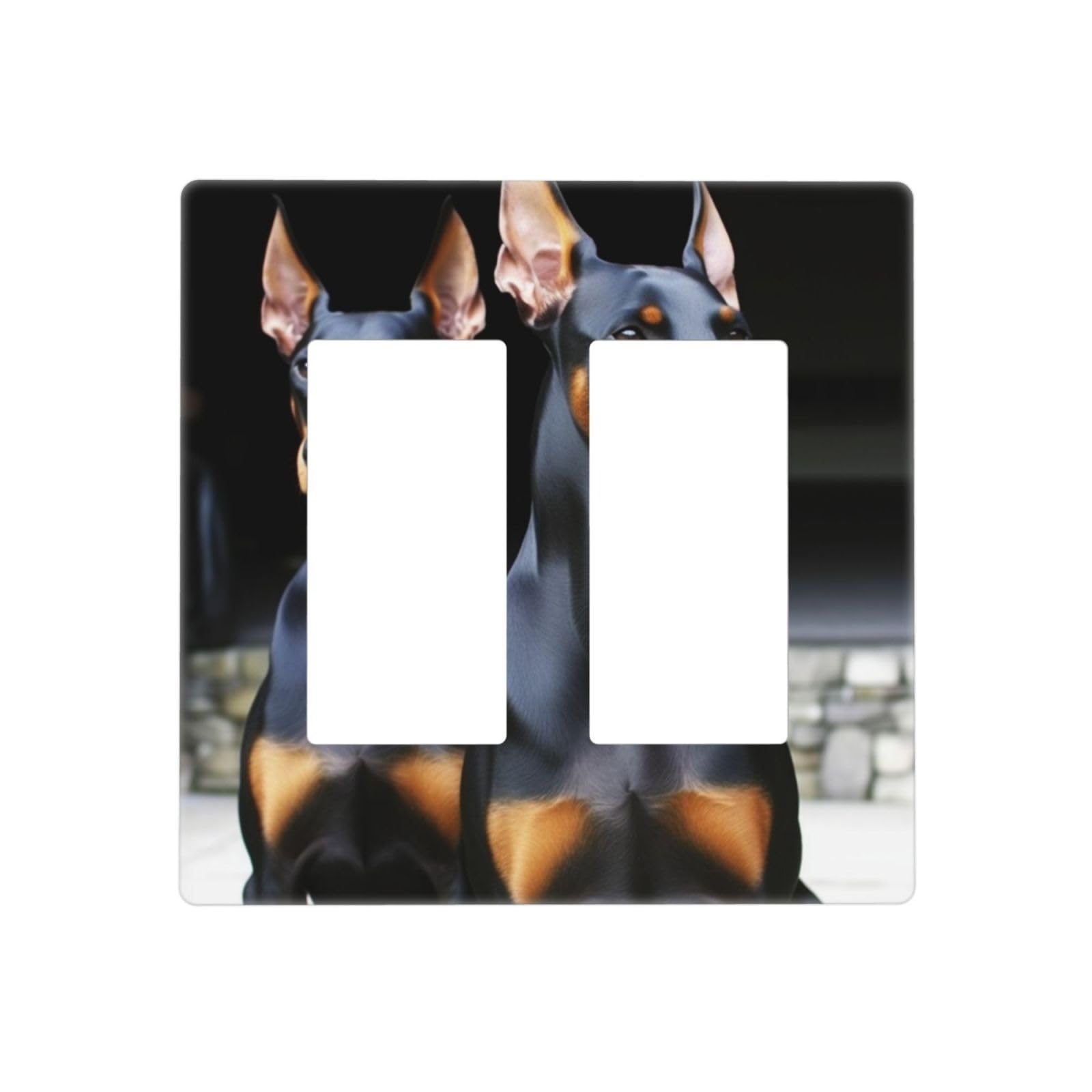 Decorator Wall Plate 2 Gang Light Switch Covers doberman Wallplate Double Toggle Switch Plate Standard Size Electrical Outlet Covers Decorative Wall Switch Plate Cover
