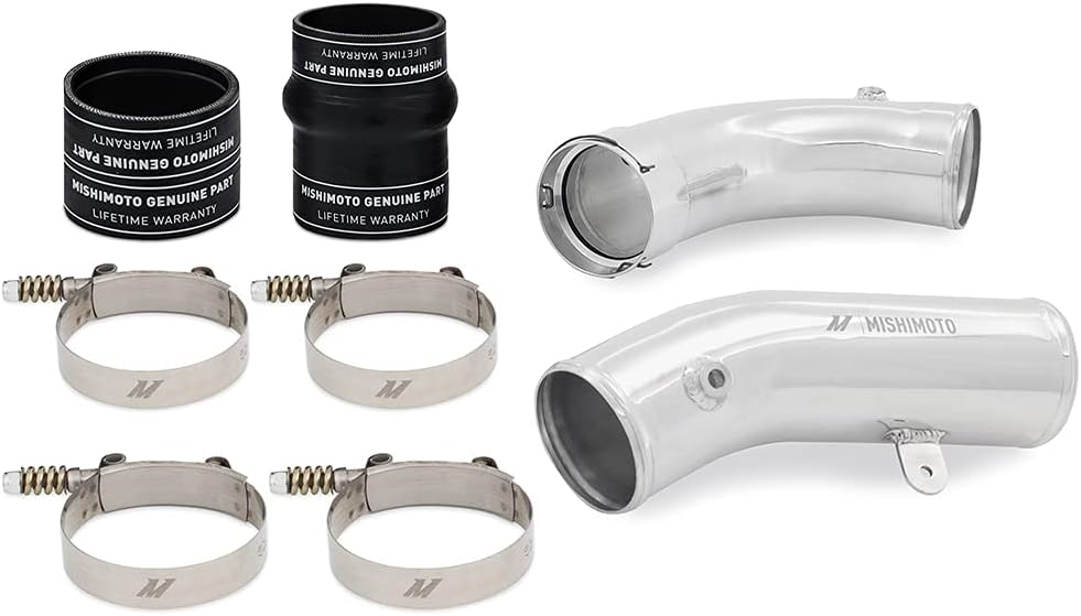 Mishimoto MMICP-DMAX-17CP Cold-Side Intercooler Pipe and Boot Kit, Compatible With Chevrolet/GMC 6.6L Duramax (L5P) 2017-2019, Polished