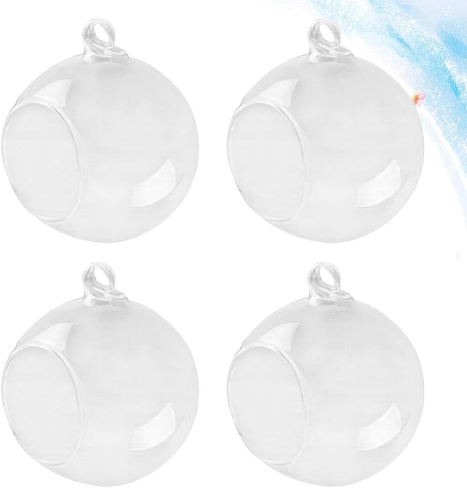 4 Pieces Vase Shaped Air Plant Glass Globe Plant Hanging Planter Glass Flowers Terrariums with Miniature Jar