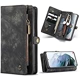 SWP Funda para Samsung Galaxy S21 Ultra, funda tipo cartera con tapa magnética desmontable [11 ranuras para tarjetas] cartera de embrague con bolsillo para dinero compatible con Samsung Galaxy S21
