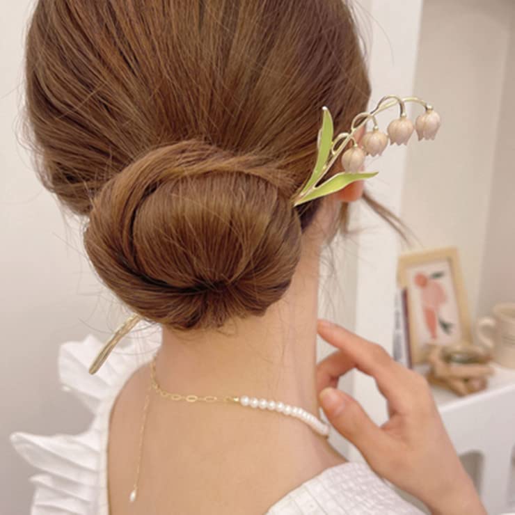 Miniatura 6 de Pinzas de metal para el cabello con diseño de tulipán rosa, 4 huesos de flores, pinzas para el cabello grandes, antideslizantes, no se rompen,