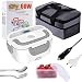 Produktbild Nifogo Elektrische Lunchbox 60W Speisenwärmer Edelstahl 220V und 12V 24V Warmhaltebox Tragbare 1,5L Food Box für Haushalt und Auto,LKW,Mit Premium-Thermotasche(Grau)