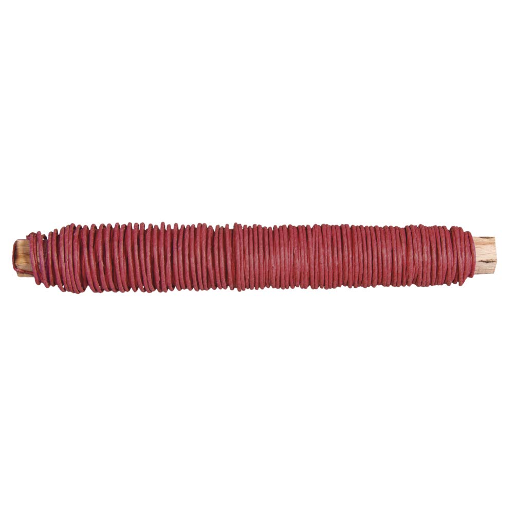 Rayher 24116287 Paper Covered Wire, 0.55mm ø, on a Wooden Reel 50g, 20m, Classical red