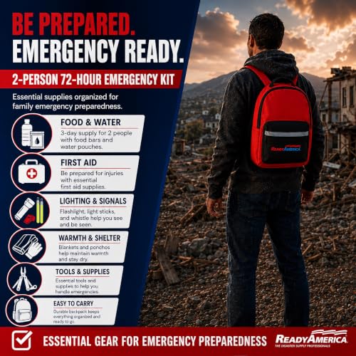 Image of Ready America 70280 Emergency 2-Person 3-Day Survival Backpack