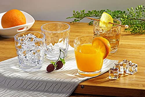 YINJOYI 300ml Clear Plastic Cups Tumblers Water Glasses Reusable Drinking Glassware Picnic Drinkware 4 Set - Image 4