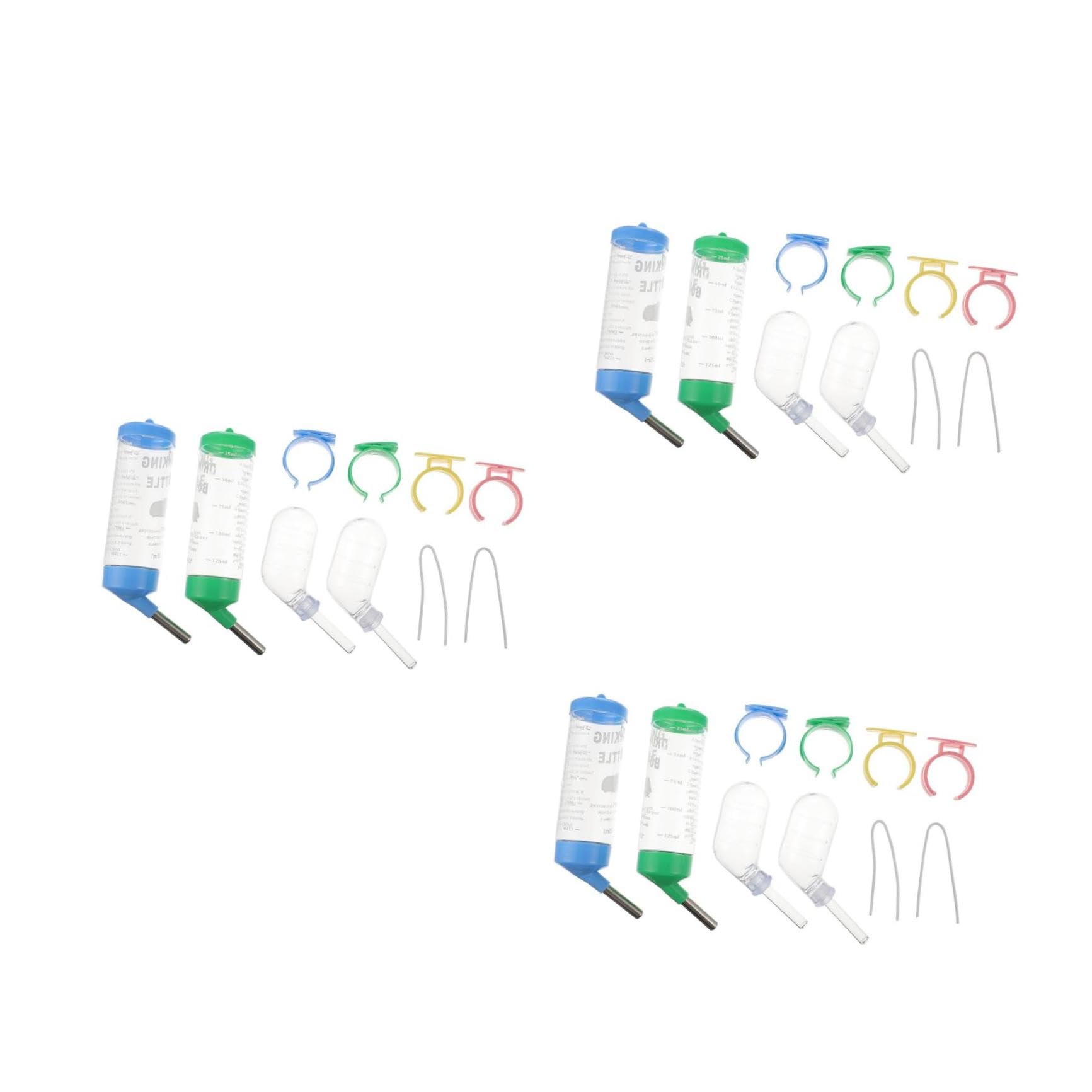 DOITOOL 12pièces Bouteille Eau pour Petits Animaux Abreuvoirs pour Hamsters Hérissons Cobayes Et Rongeurs Étanche Et Anti-Fuite Et Facile à Installer Design Transparent pour