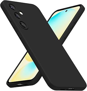 Silicone Case Compatible with Samsung Galaxy A56 5G, TPU Rubber Gel Cover Support Wireless Charging, Anti-Scratch Shockproof (Black, Galaxy A56 5G)