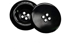 8 Pack of Oversized 50MM Black Resin Buttons